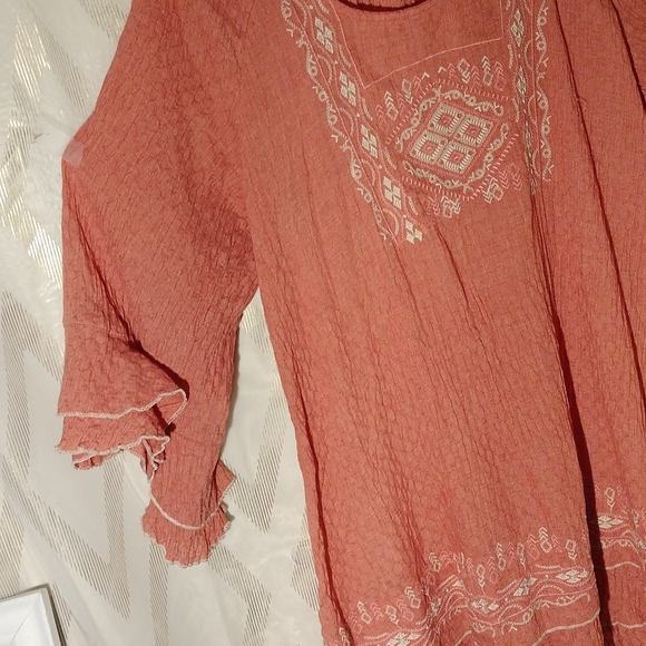 DRESS MONORENO, SIZE L, 100% COTTON, ORANGE COLOR - Picture 4 of 9